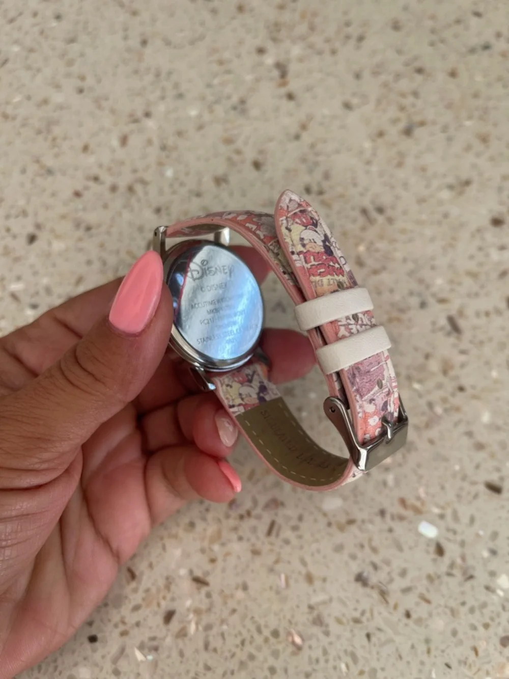 Disney Pink Mickey Mouse Watch with White Dial